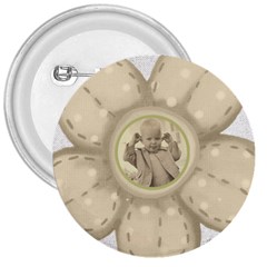 flower power 3 inch button badge - 3  Button
