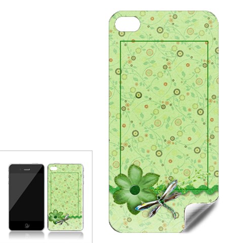 Green Dragonfly, Apple Iphone 4 Skin By Mikki Front