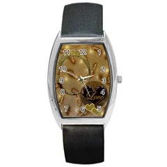I Heart You Gold Love Oval1 Custom Barrel Watch - Barrel Style Metal Watch I Heart You Gold Love Oval1 Custom Barrel Watch - Barrel Style Metal Watch