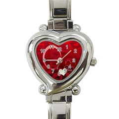 I Heart You Red Custom Heart Italian Charm Watch