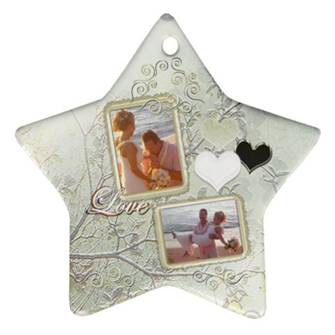 Love Wedding White Gold Star Ornament By Ellan Front