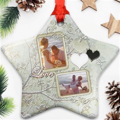 Love wedding white gold star ornament - Ornament (Star) Love wedding white gold star ornament - Ornament (Star)