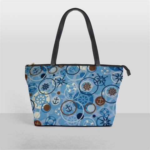 Blue Nautical Shoulder Bag By Bags n Brellas Front