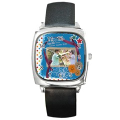 happy family - Square Metal Watch