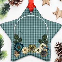 Floral, blue- star ornament - Ornament (Star)