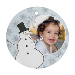 Snowman, round ornament - Ornament (Round)