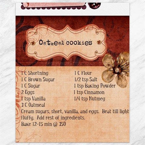 Recipe 1 By Kristen 10.95 x13.48  Canvas - 1