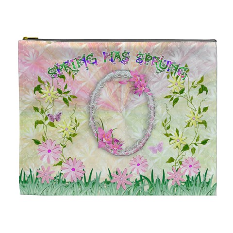 Spring Flower Floral Xl Cosmetic Bag By Ellan Front