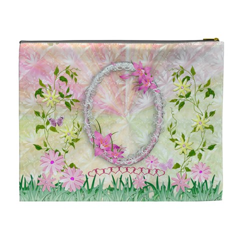 Spring Flower Floral Xl Cosmetic Bag By Ellan Back