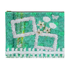 Spring flower floral aqua XL Cosmetic Bag - Cosmetic Bag (XL)