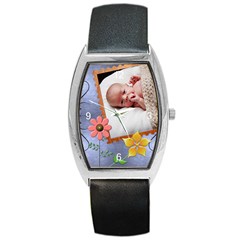 Pretty Flowers Barrel Style Metal Watch