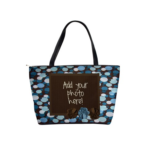 Brown Blue Paisley Dot Warm Fuzzy Tote Bag By Redhead Scraps Back