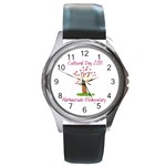 cultural day watch for harbourside cultural day purple font - Round Metal Watch