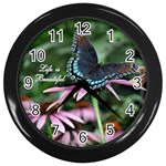 Life is Beautiful Butterfly Clock - Wall Clock (Black)