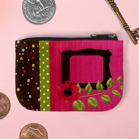 Polka Dot Poppy Coin Purse By Redhead Scraps Back