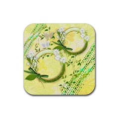 Spring Flower floral yellow square rubber coaster - Rubber Coaster (Square) Spring Flower floral yellow square rubber coaster - Rubber Coaster (Square)