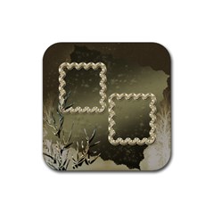 Neutral shiny square rubber coaster - Rubber Coaster (Square)