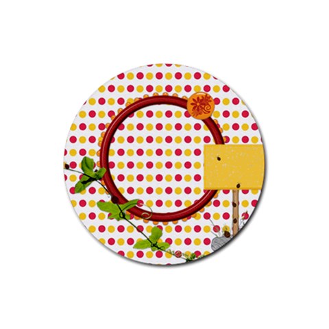 Miss Ladybugs Garden 4pk Round Coaster Set 1 By Lisa Minor Front