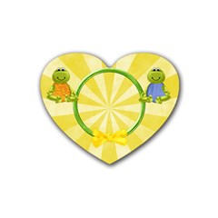 Lil  Froggie 4pk Heart Coaster 1 - Rubber Heart Coaster (4 pack)