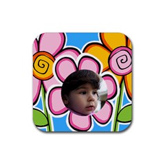 Little girl coaster - Rubber Coaster (Square) Little girl coaster - Rubber Coaster (Square)