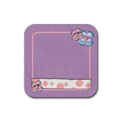 Flower Coaster Purple - Rubber Coaster (Square) Flower Coaster Purple - Rubber Coaster (Square)