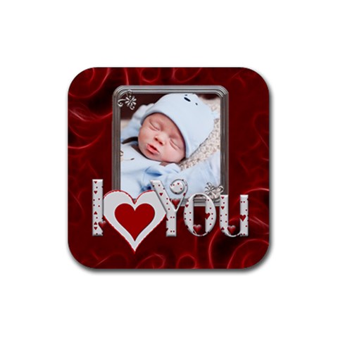 I Love You Square Coaster By Lil Front