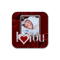 I Love You Square Coaster - Rubber Coaster (Square) I Love You Square Coaster - Rubber Coaster (Square)