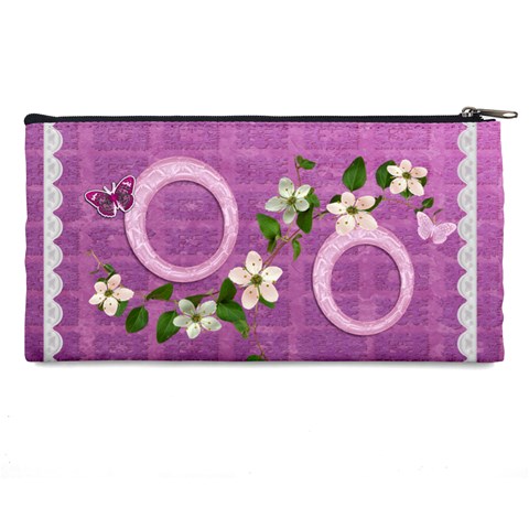 Spring Flower Floral Purple Pencil Case By Ellan Back