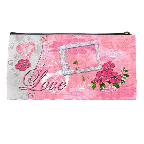 Spring Flower Floral Love Pink Pencil Case By Ellan Back