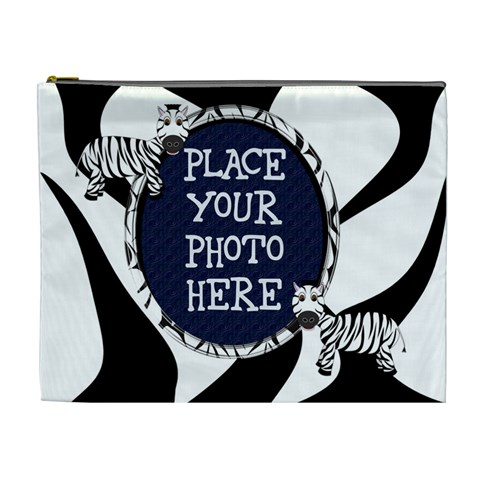 Zebra Cometic Bag Extra Large By Chere s Creations Front