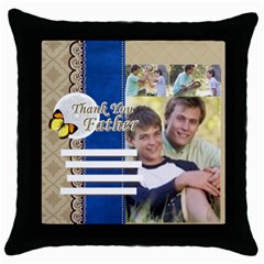 fathers day - Throw Pillow Case (Black)