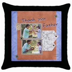 fathers day - Throw Pillow Case (Black)