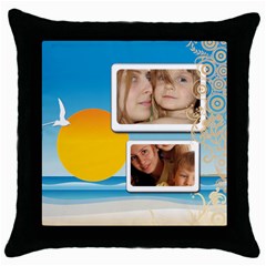 summer - Throw Pillow Case (Black)