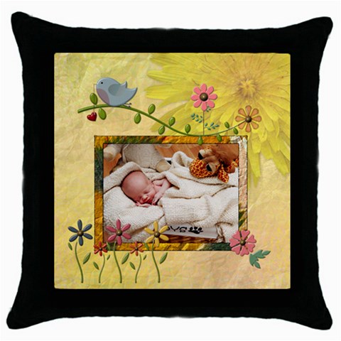 Floral Spring Throw Pillow Case By Lil Front