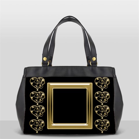 Black And Gold Oversized Office Bag By Deborah Front
