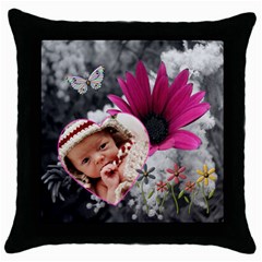 Spring Flower Throw Pillow Case - Throw Pillow Case (Black)