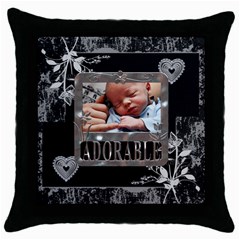 Adorable Throw Pillow Case - Throw Pillow Case (Black)