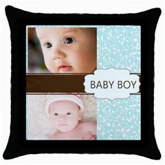 baby boy - Throw Pillow Case (Black)