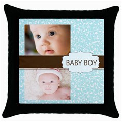baby boy (5 styles) - Throw Pillow Case (Black)