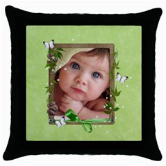 baby pillow - Throw Pillow Case (Black)