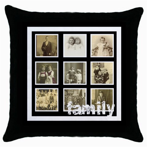 Multi Frame Family  Throw Pillow By Catvinnat Front