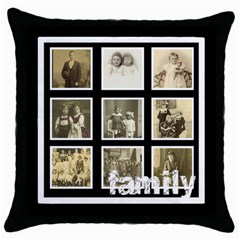 Multi Frame Family  Throw Pillow - Throw Pillow Case (Black)