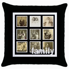 Multi Frame Family  Throw Pillow - Throw Pillow Case (Black)