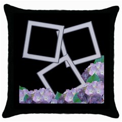 Silver and Lilac Throw Pillow - Throw Pillow Case (Black)