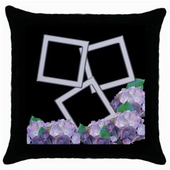 Silver and Lilac Throw Pillow - Throw Pillow Case (Black) Silver and Lilac Throw Pillow - Throw Pillow Case (Black)