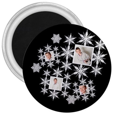 Snowflake 3 Inch Magnet By Catvinnat Front