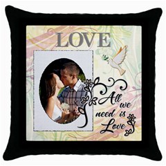 All We Need Is Love Throw Pillow Case - Throw Pillow Case (Black)
