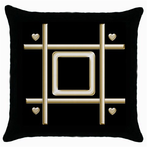 Black And Gold 2 Throw Pillow By Deborah Front