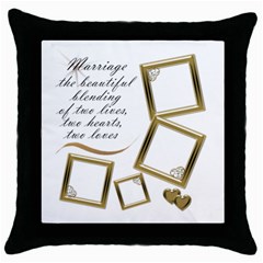 Marriage Thow Pillow - Throw Pillow Case (Black)