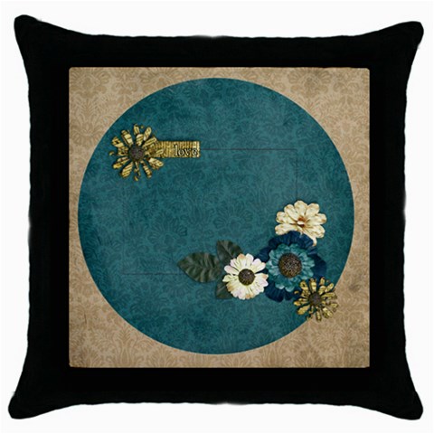 Love, Throw Pillow Case (black) By Mikki Front